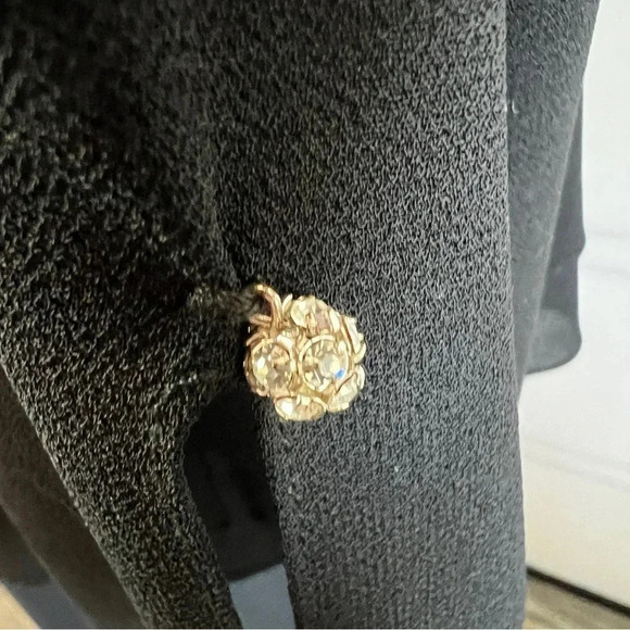 vintage PATRA STENAY Layered Lined Black Dress Crystal Buttons Size 14 - Picture 8 of 12